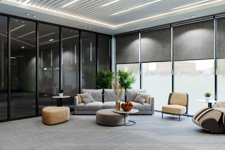 تصميم داخلي مودرن لمكاتب التأمينات الاجتماعية