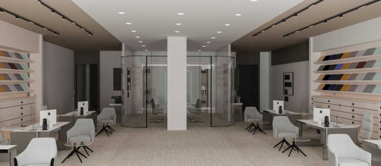 تصميم داخلي مودرن لشركة نول يعكس الاحترافية والهوية العصرية