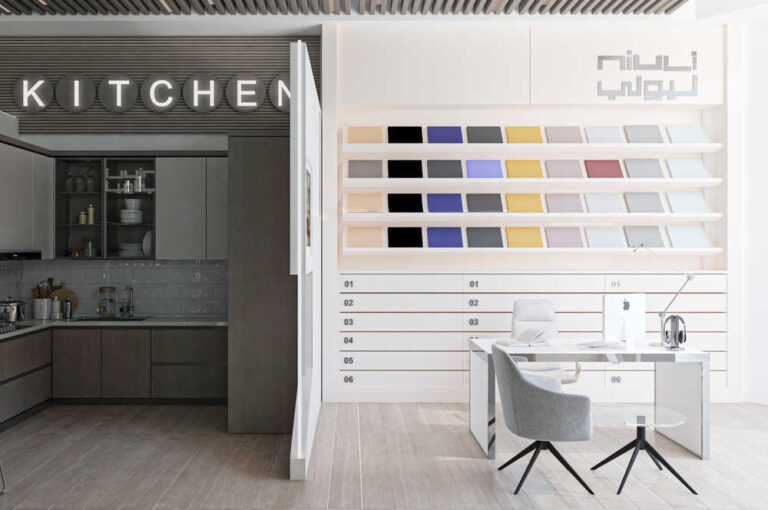 تصميم داخلي مودرن لشركة نول يعكس الاحترافية والهوية العصرية