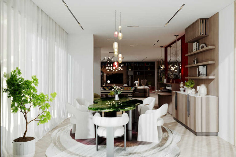 تصميم داخلي بوهيمي لفيلا سكنية في الرياض