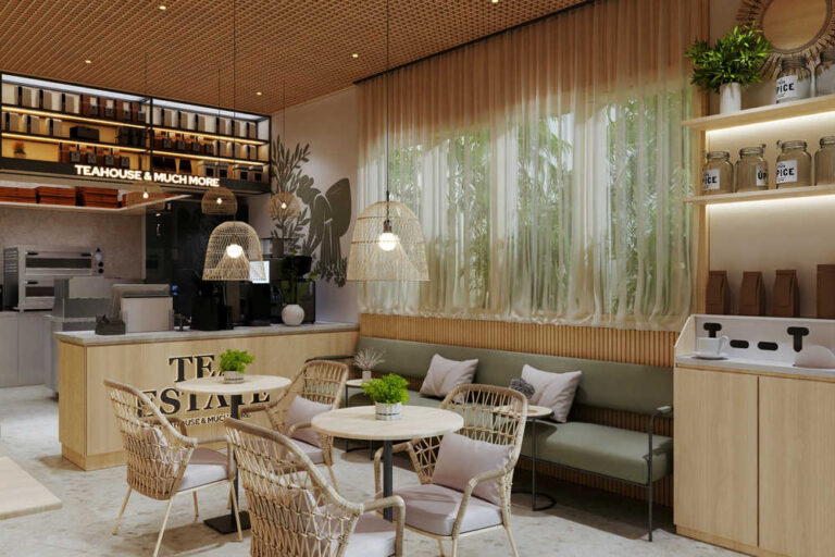 Modern Cafe Interior Design in Riyadh