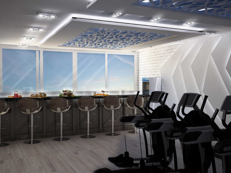 تصميم داخلي نادي رياضي مودرن