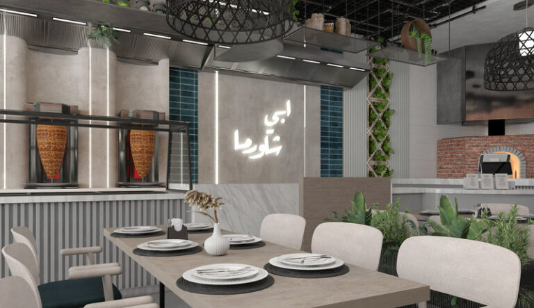 تصميم ديكور محل شاورما